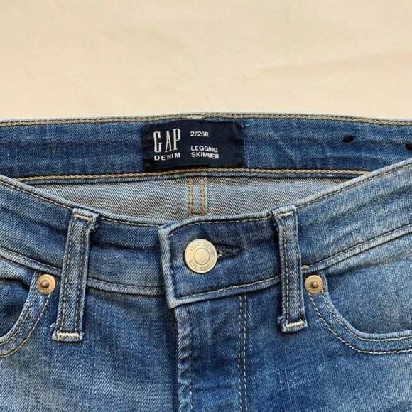 NEW Gap Camo Jeans Womens 2/26 R Legging Skimmer Stretch Camouflage Jegging Blue - Picture 6 of 11